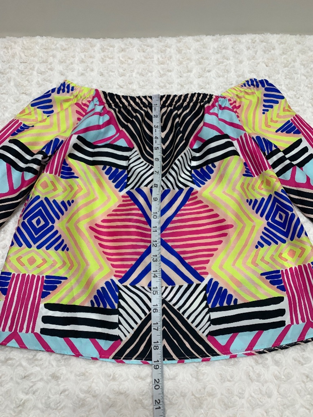 Marie Oliver Bold Abstract Off-The-Shoulder 3/4 Sleeve Top Sz XS - Picture 11 of 12